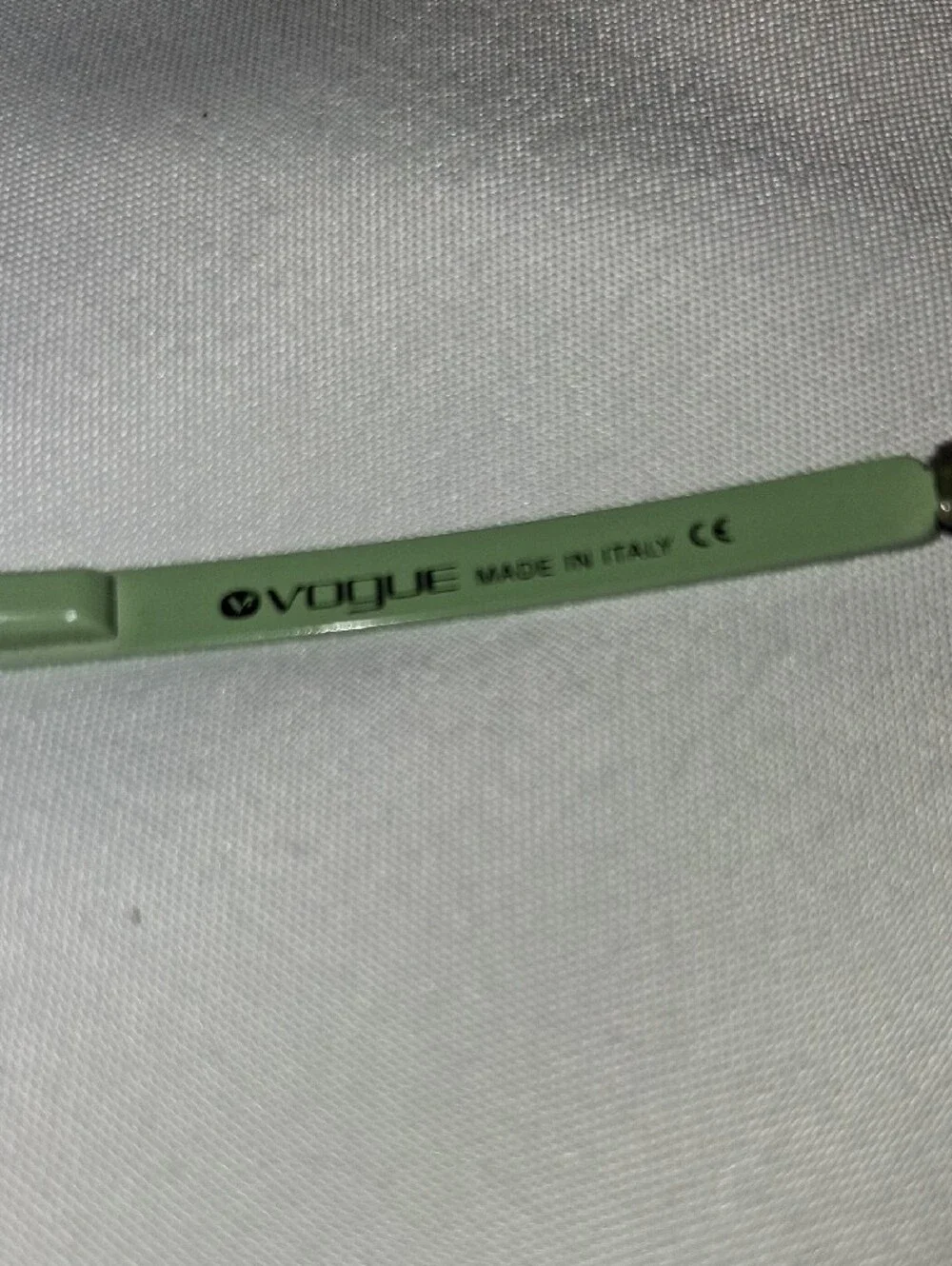 Vogue Oversized Shield Sunglasses with Green Trim and Crystal Studs